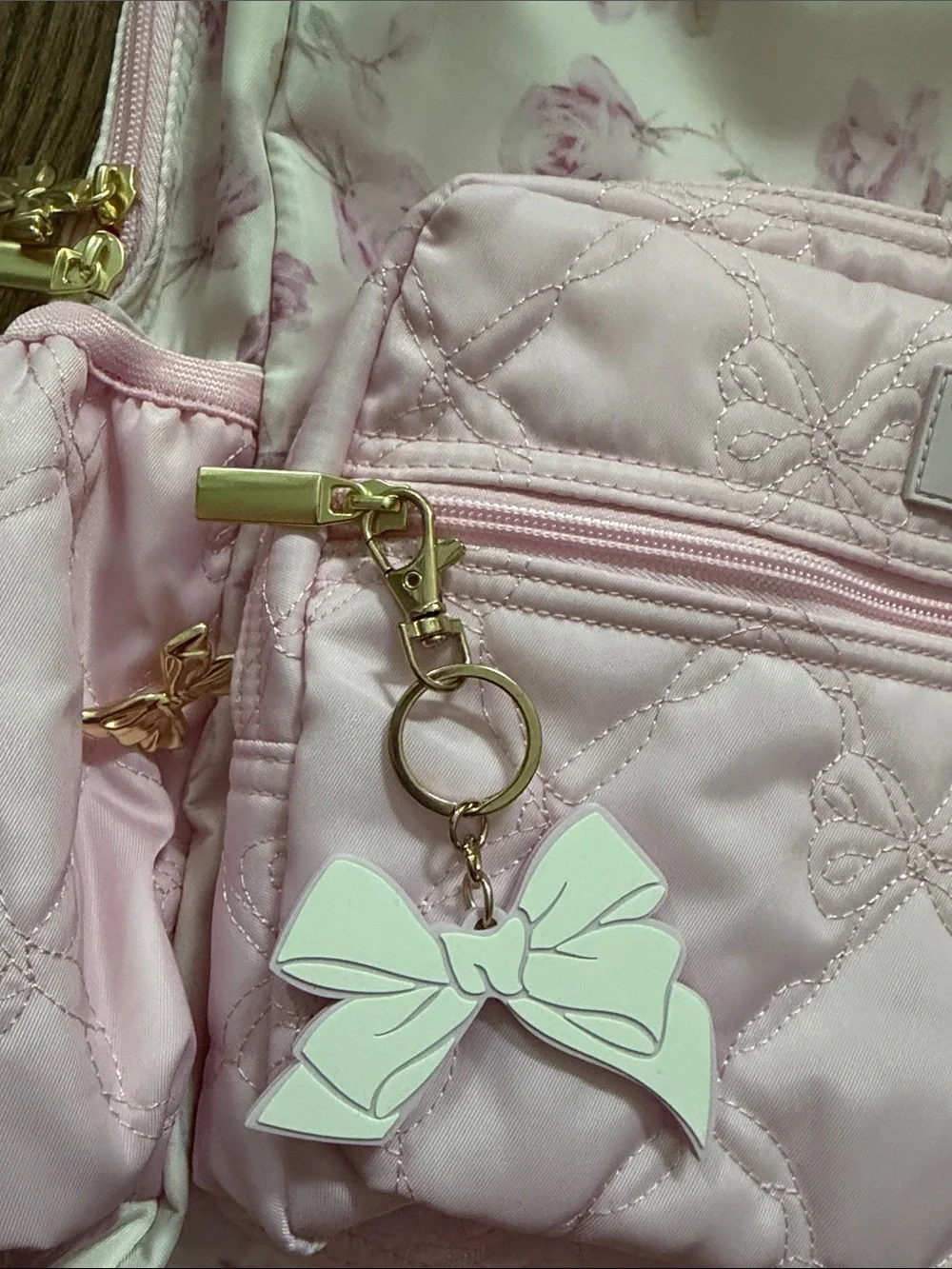 Loveshackfancy target collaboration Quilted Pink Floral bow Backpack nwt
